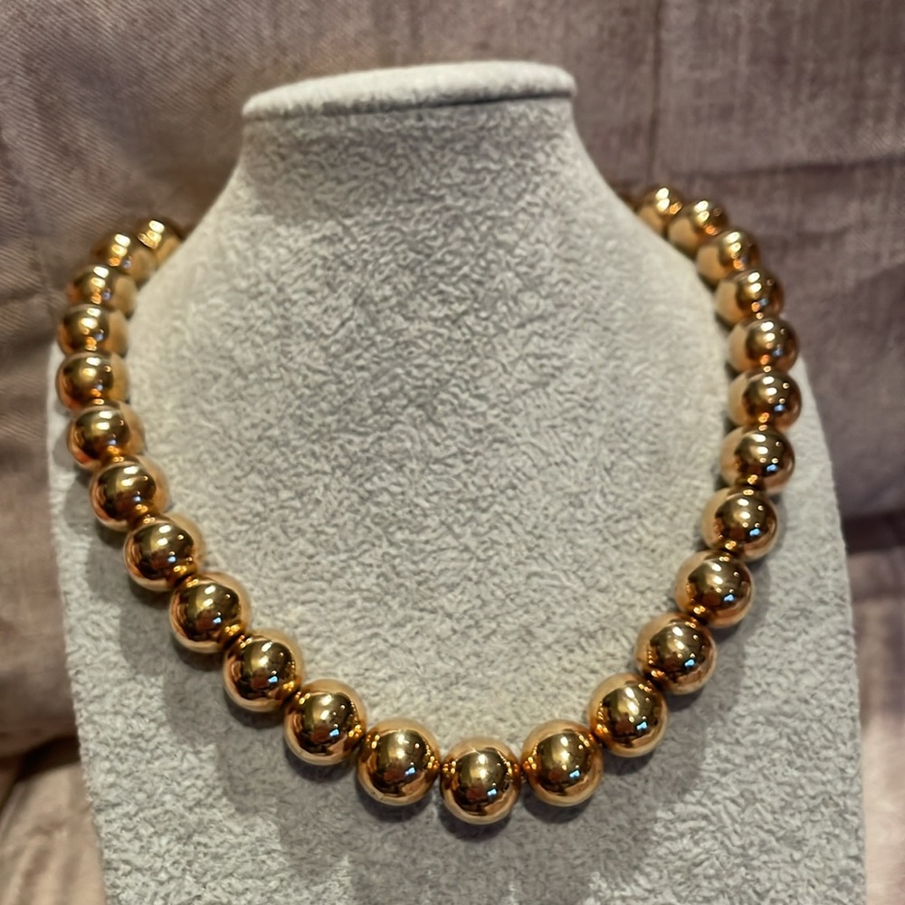 Sarah Coventry Gold Beaded Necklace 16-18”